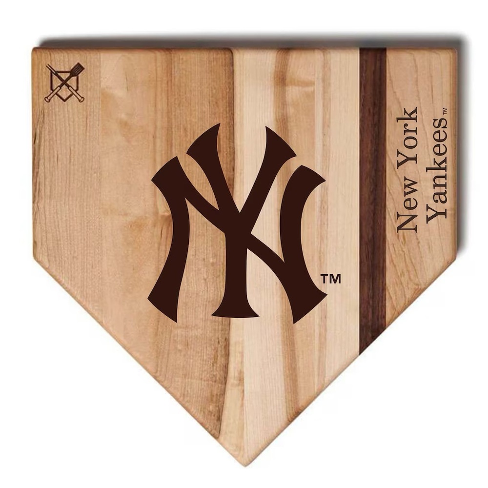 New York Yankees Baseball BBQ 12'' x 12'' Home Plate Cutting Board Official MLB